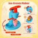 3-in-1 Color Dough Kitchen Creations Set for Kids Aged 3-8, 24 Colors Dough Playset with Ice Cream/Noodle/Hamburger Makers, Food Modeling Art Crafts Pretend Play Toys for Boys Girls
