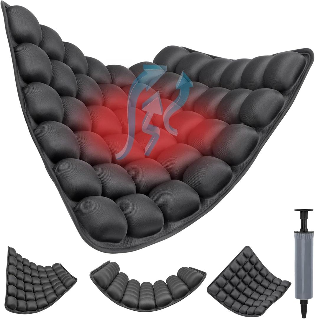 1Pcs Sondor Travel Cushion - Inflatable Airplane Seat Cushion for Travel.Suitable for Long Distance Sedentary People to Use,Easy to Carry (Black-3d Cushion-1pcs-40+)