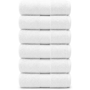 TOWELTIQUE- Organic Cotton Plush Bath Towels Pack of 6 GOTS & Oeko- TEX Certified | Premium Soft, Absorbent & Quick-Drying Towels for Bathroom, Gym, Spa & Hotel Use – White