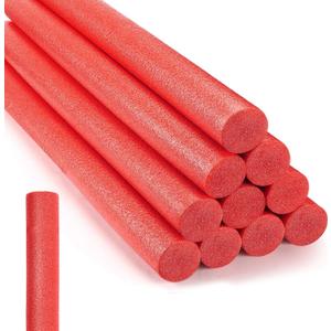 12 Pcs Floating Pool Noodles Solid Foam 1.5 x 35 in, Red, approx. 1.5 x 35"