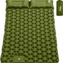 HiiPeak Double Sleeping Pad - Self Inflating 3" Extra-Thick for 2 Person with Pillow Built-in Foot Pump Inflatable Sleeping Mat for Backpacking, Hiking, Traveling, Tent, Portable Camping Mat (Green)