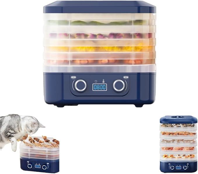 Food Freeze Dryer Machine with 5 Trays for Home, 2025 New Digital Adjustable Timer & Temperature Control, Ideal for Fruits, Meat, Vegetables, Candy & Snacks (Blue)