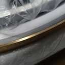 Niccy Round LED Bathroom Mirrors, Gold Framed Backlit Vanity Mirror, 28"