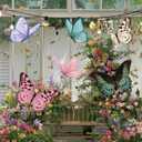 18 Pcs Large Butterfly Party Decorations 3D Paper Butterfly Hanging Decoration 2 Sizes Vibrant Paper Butterflies Birthday Party Supplies for Wedding Spring Baby Shower Room Ceiling Decor