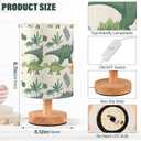 Dinosaur Green Dino A Lamp for Girls Boys Bedroom Bedside Table Lamp with USB Port LED Kids Nightstand Lamp Wood Base Desk Living Room Decor