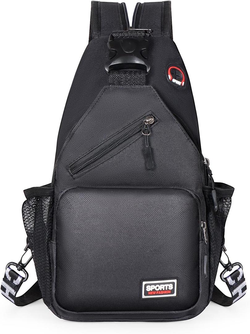 Crossbody Backpack Convertible Sling Bag for Women Men with Adjustable Strap Small Casual Daypack for Hiking Traveling (Small, 11-Inch, Black)