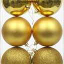 3.94" Large Christmas Balls Shatterproof Gold Christmas Ornaments 6 Pcs Big Xmas Ornaments Balls for Xmas Tree Holiday Wedding Party Decoration
