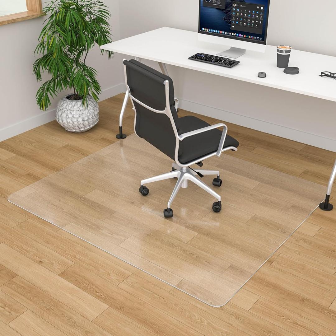 Large Office Chair Mat for Hardwood Floor - 45" x 53" Clear Floor Protector Mat for Office Chair On Hardwood, Easy Glide Desk Chair Mat for Home & Office