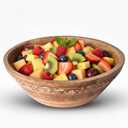 Mela Artisans Wooden Fruit Bowl  Whitewash Finish | Large 12 Mango Wood Serving Bowl with Felt Pads | Decorative bowl | Multipurpose Countertop Bowl for Breads | Salad | Fruit & More (12 Inch Diameter)