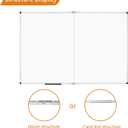 VIZ-PRO Magnetic Dry Erase Board, 72 X 40 Inches, Foldable Wall-Mounted Whiteboard with Silver Aluminum Frame & Marker Tray for School Office and Home