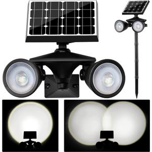 Always on Solar Spotlight Dusk to Dawn, Ultra Bright Patio Wall Light, 5000mAh Solar Focus Lights Outdoor, 210 Adjustable Solar Security Spot Lights Wall Mount&Stake Stand Waterproof, 1-Pack