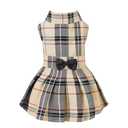 PUPTECK Classic Plaid Dog Dress Cute Puppy Clothes Outfit, Large