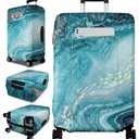 Slohif Luggage Cover for Suitcase Tsa Approved Protector - Luggage Sleeve Large Suit Case Cover Travel Stretch Baggage Case Protective Washable Fit 22-24 Inch Sea Wave S