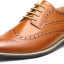 Bruno Marc Moda Italy Prince Men's Classic Modern Oxford Lace Dress Shoes (11 Wide, Wingtip Brown)