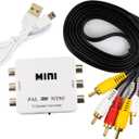 Risingsaplings NTSC to PAL Converter Kit - Bi-Directional TV System Adapter with Two RCA Cables for TV, DVD Player, PS2 PS3 Xbox Game Consoles