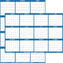 2k 2" x 48" SwiftGlimpse 2026 Wall Calendar Erasable Large XL Wet & Dry Erase Laminated 12 Month Annual Yearly Wall Planner, Reversible, Navy