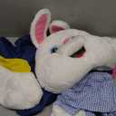 Morph Easter Bunny Costume Adult Rabbit Mascot Dungarees Suit for Easter Costumes Celebrations and Events