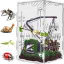 Acrylic Jumping Spider Enclosure, 10"*6"*6" Large Ventilated Reptile Terrarium with Front Opening Door for Tarantula, Insects, Frogs, Praying Mantis, Snails