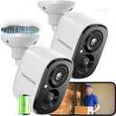 2 Pack 2.5K Security Camera Wireless Outdoor, 2.4G WiFi Battery Powered Outdoor Camera, Magnetic Mount Cameras for Home Security, Color Night Vision, Spotlight, Siren Alarm, 2-Way Talk