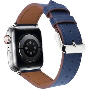 Premium Italy Leather Bands Compatible with Apple Watch Band 40mm 38mm 41mm 42mm 44mm 45mm 46mm 49mm, Soft Leather Watch Replacement Band for Watch Series Ultra SE 10 9 8 7 6 5 4 3 2 1 for Women Men