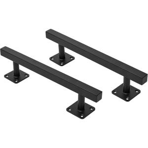 12'' Square Sliding Barn Door Handles and Pulls Pack of 2, Black Vintage Gate Pull Hanlde, Iron Handle for Gates, Garage, Sheds, Outdoor Fence, Interior Closet Handles