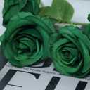 Felice Arts 12 Pack Green Roses Artificial Flowers with Stems Silk Roses for Vase Fake Flowers Bouquet for St Patricks Day Wedding Table Home Kitchen Party DIY Christmas Decor