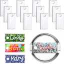 Sublimation Name Plate for 40 Oz Stanley Cups,12 PCS Wood Nameplate Personalized Name Tag Blank Compatible with Stanley Tumbler Topper Lid Accessories