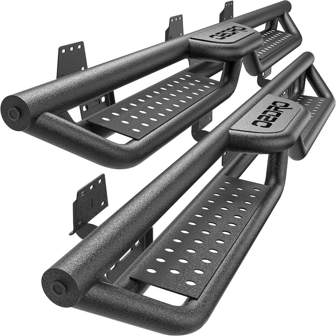 Running Boards Compatible with 2019-2026 Dodge Ram 1500 New Body Crew Cab, 6" Two-Stair Steel Side Step Rail Drop Nerf Bars (Excl 19-26 1500 Classic)