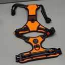PHOEPET Reflective Dog Harness Large Breed Adjustable No Pull Vest with with Handle 2 Metal Rings 3 Buckles [Easy to Put on & Take Off](L, Orange)