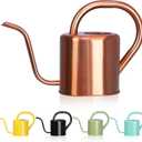 Watering Can, Stainless Steel Watering Can for Indoor & Outdoor Plants, 1L/35oz Long Spout Water Can with Handle, Rust-Proof Plant Watering Pot for House Plants, Garden Flowers (Rose Gold)