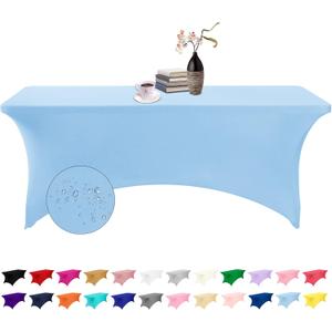 Spandex 6ft Waterproof Table Cover for Party,Wedding, Banquet, and Events(Blue Mist) (72" x 30" (Rectangular))