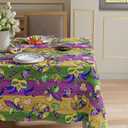XCHI Colorful Masks Doughnuts Iris Fleur De Lis Mardi Gras Tablecloth Rectangle Carnival Table Cloth Washable Table Covers for Indoor Dining Home Party Decorations 60x104 Inch