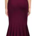AISIZE Women's Elegant Off Shoulder Ruffle Formal Evening Long Dress (XL)