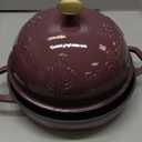 Bread Oven Cast Iron Bread Dutch Oven with Cloche Lid for Bread Baking Magenta Enameled Cast Iron Bread Oven with Dome Lid for Sourdough, 9.8 Inches