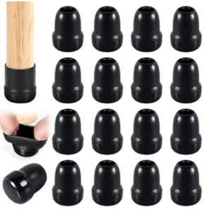 16PCS Chair Leg Sliders for Carpet/Rug, Teflon Glides Chair Leg Caps for Hardwood Floors, Round Furniture Slider Pads for Quickly and Easily Moving Furniture, Protect Floor(Black,Fit 0.5"-0.7")