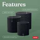Keter Cylinder Set of 3 Rattan Resin Planter for Indoor and Outdoor Plants Ideal Decorative Planter for Porches and Patio Decor, Black