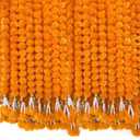 5 PCS Marigold Garland for Decoration 5 feet Long Artificial Marigold Flowers with Bell Indian Decor for Home Pooja Diwali (Orange)