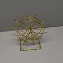 Cabilock Ferris Wheel Ornament Metal Desktop Sculpture Gold Home Decor for Living Room Office Bookshelf Entryway Decoration 9.06X8.66X3.54 Inches