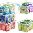 iSPECLE Freezer Organizer Bins - 5 Pack Adjustable & Extra Large Chest Freezer Organizer Bins for 5 to 9 Cu.Ft Deep Freezer, Easy Organize Basket Store More, Stackable No Wasted Space, White