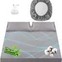 Queen Size Grounding Sheet, Earthing Fitted Bed Sheet with 50% Bamboo Viscose, 45% Organic Cotton, 5% Silver Fiber for Deep Sleep & Anxiety Relief, 15" Deep Pocket, 60x80 Inches (Gray)