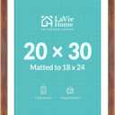 20 x 30 Picture Frame Brown Poster Frame,Display Pictures 18x24 with Mat or 20x30 Without Mat, Stable and Sturdy Frame and Polished Plexiglass, Suitable for wall decoration（1 Pack）