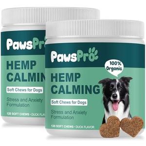 PawsPro (2 Pack) Hеmp Calming Chews for Dogs - Duck Flavor | 240 Count - Dog Calming Treats - Large, Small & Puppy - Storm Anxiety, Sleep, Relaxing, Separation Aid, Stress Relief