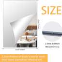 A2 Acrylic Mirror Sheet for Wall, 16.5" x 23.2" x 2Pcs Large Rectangular Mirror Tiles Frameless Wall Mounted Mirror Self-Adhesive Mirror Stickers for Vanity Bedroom Home Decor