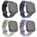 AGENTNANO 4 Pack Silicone Bands Compatible with Fitbit Versa 2/Fitbit Versa/Versa Lite/Versa SE Watch Bands for Women Men,Soft Sport Wristbands Replacement Straps