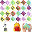 Zomiboo 24 Pcs Tic Tac Toe Game Party Favor Birthday Goodie Bag Easter Basket Stuffers Keychains for Kids 8-12 Classroom Prize Treasure Chest Carnival Prize Box Exchange Gift for Girl Boy (6 Color)