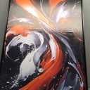 Ouzzlie Abstract Art Wall Decor Living Room Large Red Canvas Wall Art Black White Picture Artwork Modern 29" x 59"