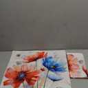 Watercolor Flower Outdoor Throw Pillow Covers 18x18 Set of 2 Red Blue Floral Pillow Covers Daisy Linen Square Farmhouse Pillowcase for Home Decor Couch Patio