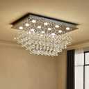 Saint Mossi 12-Lights Modern Chandelier K9 Crystal Chandelier Light Fixture by Raindrop Chandelier Design,Modern Flush Mount Ceiling Light Fixtures,H16 x W22 x L31