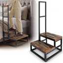 Upgraded Anti-Slip Step Stool with Handle, Heavy-Duty & Stable, Multi-Purpose for High Bed, Kitchen, Bathroom