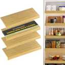 Wire Shelf Covers, Bamboo Wire Rack Covers for Pantry, ClosetKitchen (4pcs, 36" W x 16" D, Natural)